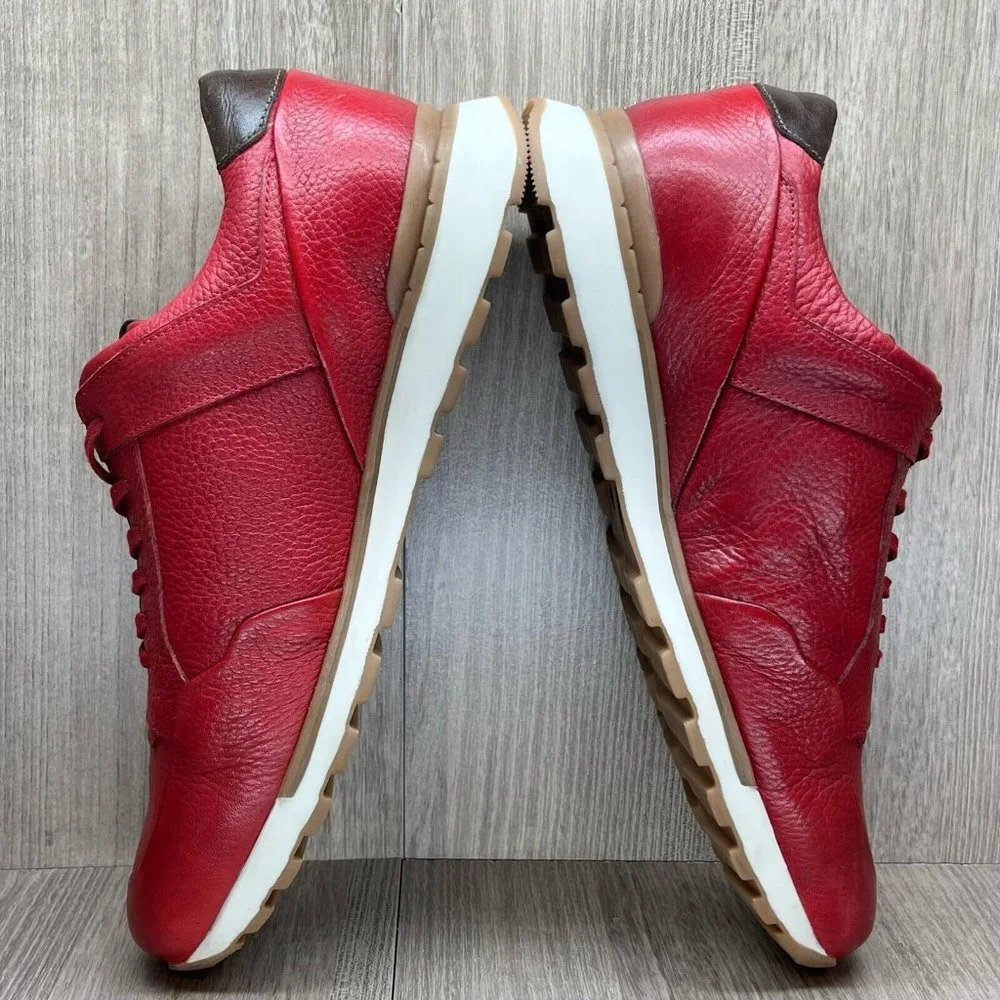 Brothers United Red Leather Sneakers - Picture 9 of 12